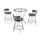 Armen Living Naomi and Roman 4-Piece Counter Height Dining Set in Brushed Stainless Steel and Gray Faux Leather SETNMRMGRBS4 - alternate 1